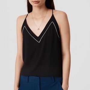 V Neck Tank Top with White Detail from Ann Taylor Loft
